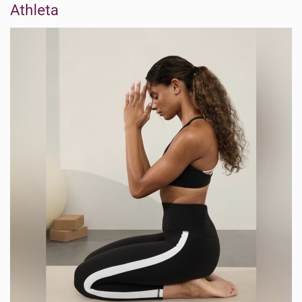 Athleta Elation Ultra High Rise 7/8th Colorblock Leggings Size M Good Condition